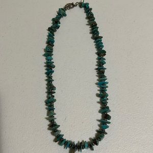 Vtg Native American Natural Turquoise Nugget 19” Necklace